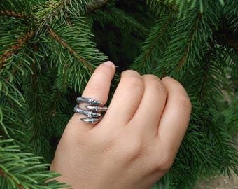Dragon claw silver ring, claw ring, dragon ring, viking jewelry, Steel Ring, Norse Mythology