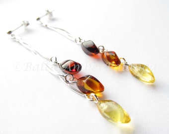 Baltic Amber Dangle Earrings