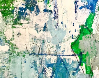 Original Abstract Painting on Paper, modern home decor, art