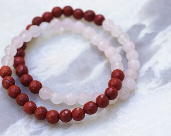 THE LOVERS / Rose Quartz • Red Jasper