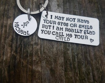 Personalised step dad gift keyring gift for father's day