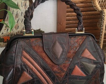 Vintage Leather Top Handle Handbag