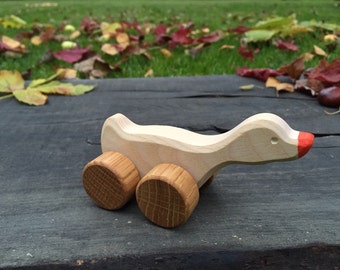 Small Wooden Toy Goose, Baby gift, Kids gift, Christmas gift, Birthday gift, Eco toy, Baby Shower gift
