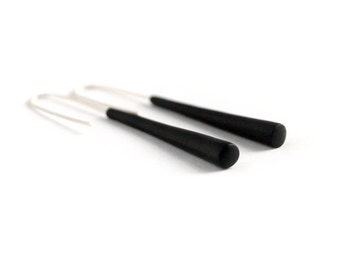 Black earrings Black Dangle earrings Minimalist earrings Minimal jewelry Simple earrings Modern earrings Modern jewelry Contemporary jewelry