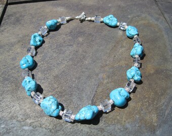 Turquoise & Crystal Necklace