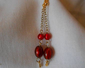 BO 474 - Earrings red and gold