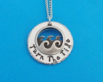 turn the tide, wave necklace, wave pendant, ocean necklace, ocean jewelry, wave jewelry, nautical jewelry, ocean waves necklace,ocean, wave