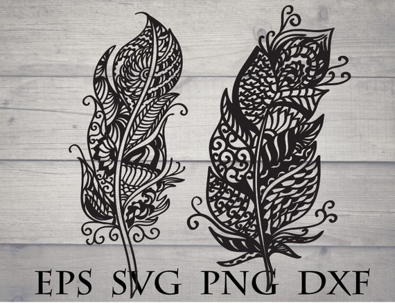 Zentangle feather svg / mandala feather svg / intricate svg