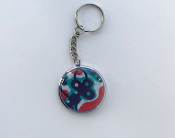 African Wax Print Fabric Keyring