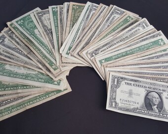 1 DOLLAR Washington U.S. Silver Certificates / 1935 and 1957 / Old Estate Currency Money / 1 NOTE