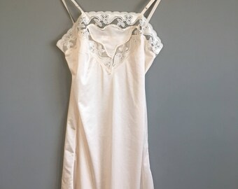 Lace Champagne Nightgown Slip 1970s - small