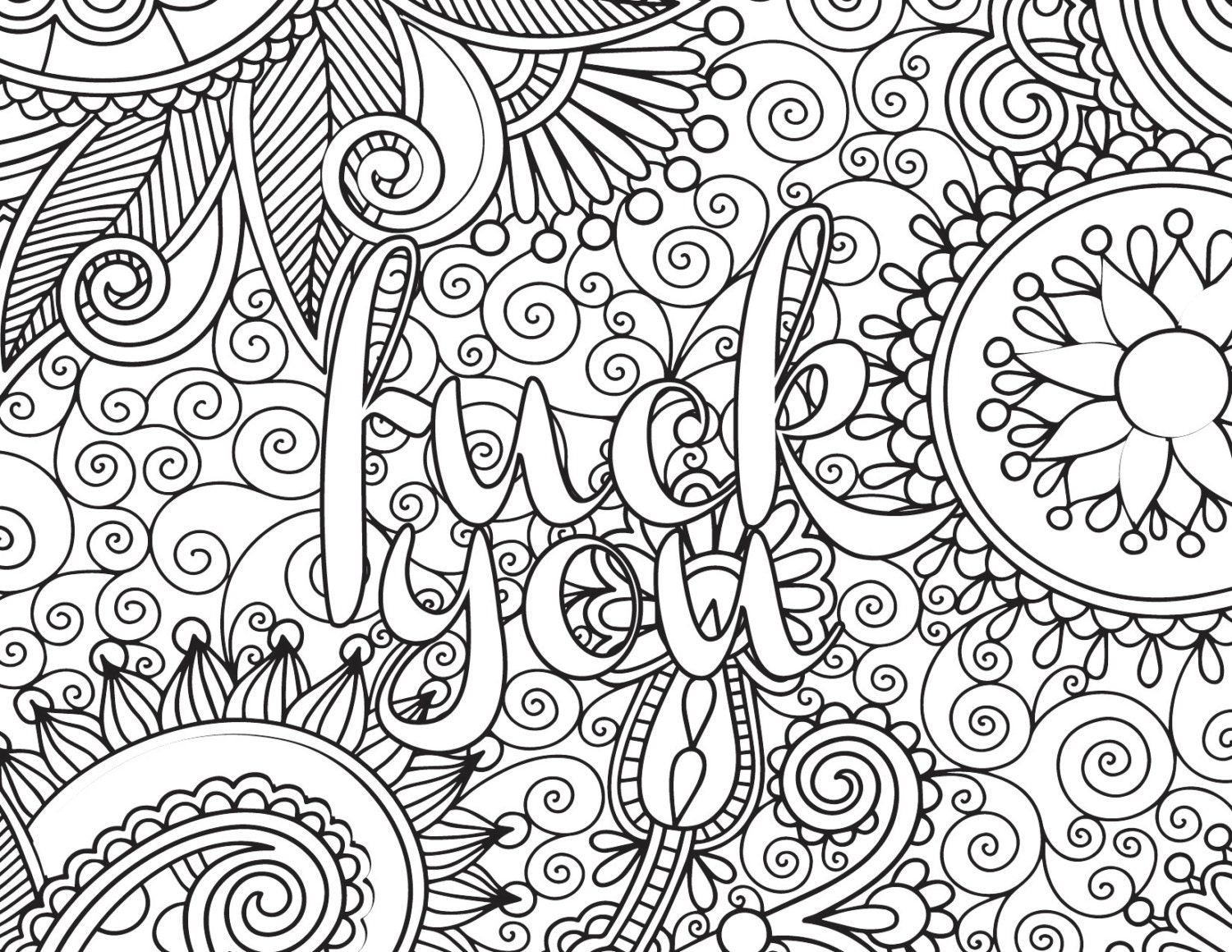 Adult Coloring Book Page: FUCK YOU