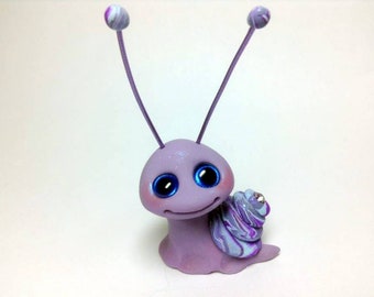 Lavender Lovely Sparkle Snail Trollfling Troll Mini by Amber Matthies