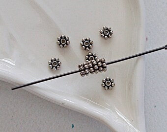 Oxidized Sterling Silver, Rondelle Spacer, 4x1mm Beads, 12 Pieces