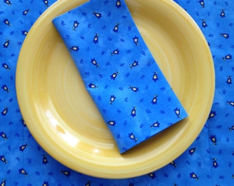 Blue French Provence Napkins, Blue Floral Napkins