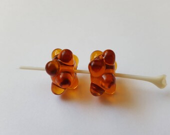 Handmade,Murano Glass Small Beads 2pcs