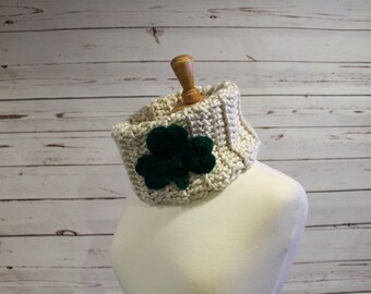 St. Patrick's Day Shamrock Scarf, Cowl Neck