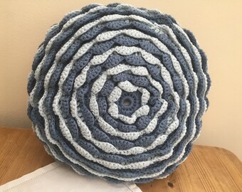 round crochet petal cushion
