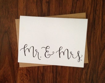 Hand Lettered Mr. & Mrs. Wedding Card - bride | groom | marriage | wedding gift | anniversary | calligraphy | handlettered | modern