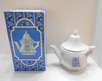 Vintage Avon China Teapot (33) Perfumed Candle Holder--MIB