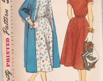 Simplicity 1523 / Vintage 50s Sewing Pattern / Dress And Coat / Size 14 Bust 32