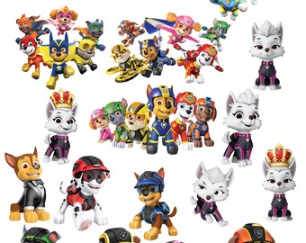 Paw Patrol Printouts INSTANT DOWNLOAD Cutouts Clipart Images Printable Centerpieces Decorations Mission Paw Sea Super Air Pups Spy Sweetie