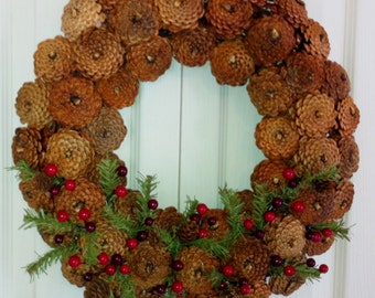 New Slim Reverse Pine Cone Wreath
