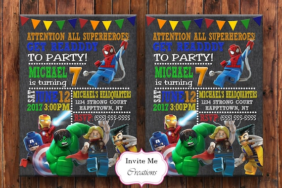 Lego Superhero Invitations 10