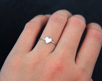 Silver Ring, 925 Sterling Silver Ring, Heart Ring, Heart Shaped Ring, Silver Jewelry, Cute Ring, Simple Ring, Silver Jewelry