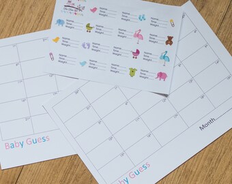 Baby Guess Baby Shower Prediction Game Sticker Quiz BSG101