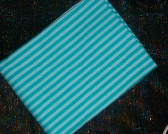 DESTASH 2 yards Michael Miller Clown Stripe Light and Dark Aqua Blue Stripes MUST GO!