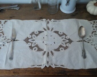 COTTON, long placemat, cotton placemat, handmade placemat, farmhouse decor, shabby chic, bohemian decor