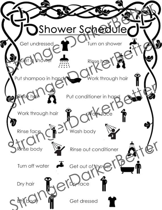 Free Printable Shower Visual Schedule