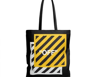 Off white tote bag, Off white Inspired tote bag, Off white bag, Fashion tote bag, Designer tote bag, Unique tote bag