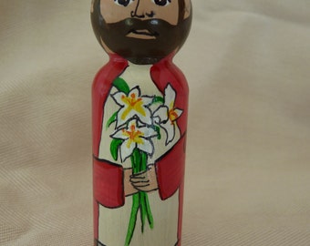 St. Joseph Wooden Saint Doll