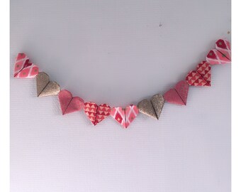 Bali inspired origami hearts Garland