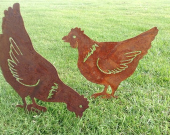 Rusty Hen / Chicken Garden Decor / Chicken gift / Metal Hen Gift / Metal Garden Ornament / Rusty Metal Chicken / Rusty Garden Decor / Hen