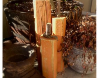 Tall Wooden Pumpkins