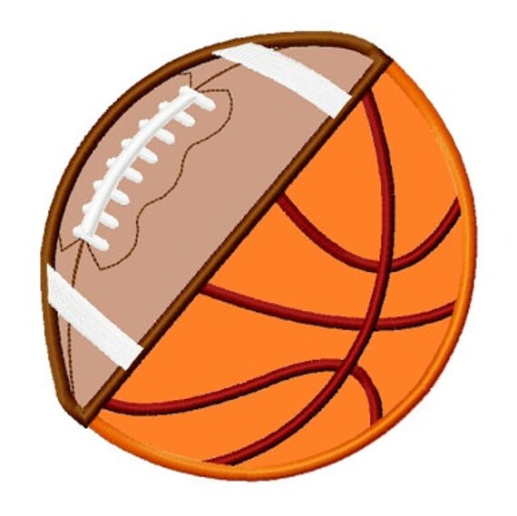 Football and Basketball together Applique Embroidery Design