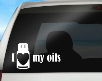 Essential Oil "I {heart} My Oils" Vinyl Decal for Car or Laptop