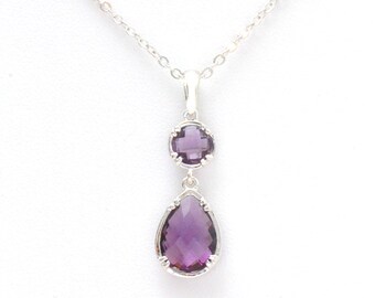 Necklace for purple wedding - Jade - plate-gold Bridal necklace - purple wedding necklace - jewelry - purple bridal necklace - purple jewelry