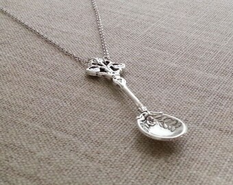 Antique Silver Spoon Necklace. Spoon Charm Necklace. Silver Spoon. Spoon Theory. Spoon Pendant