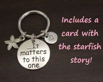 It Matter To This One Key Ring/Keychain/Zipper Pull-Foster Care Keychain-Foster Parent Gift-Adoption - Social Worker Gift - Adoptee - I/B/H
