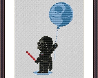 Star Wars Funny Cross Stitch PDF Pattern Darth Vader and Death Star