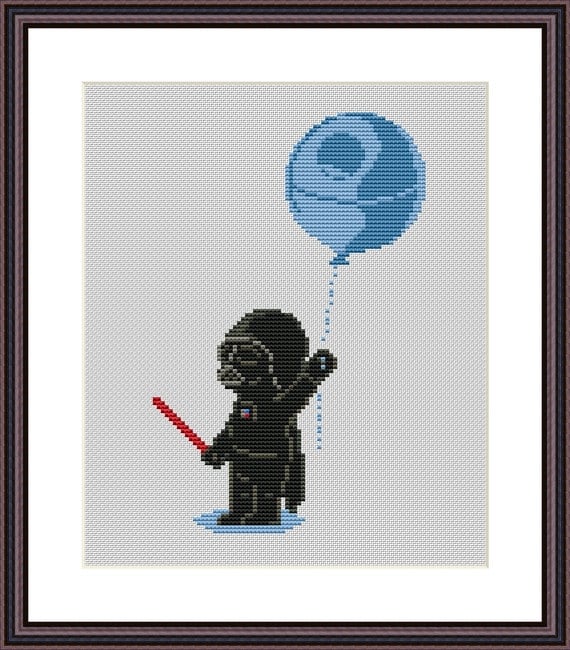 Download Star Wars Funny Cross Stitch PDF Pattern Darth Vader and Death