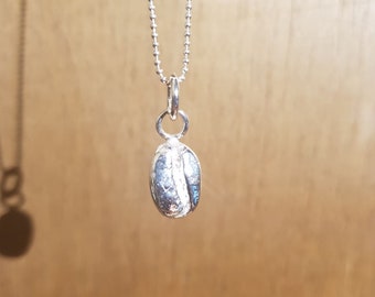 Fine Silver Coffee Bean Pendant