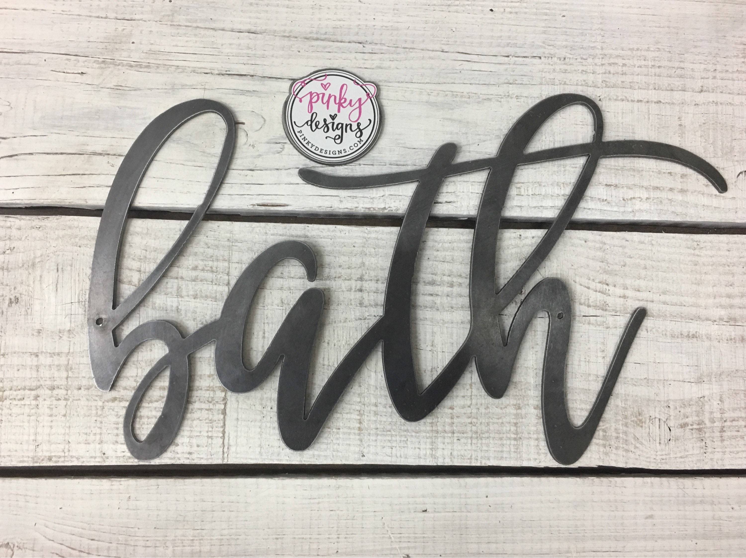 Bath Metal Sign 14 INCH Bath Sign Bathroom Sign