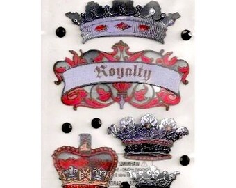 3D stickers 18 x 10 cm Sticko scrapbooking creative cardmaking Royal crowns