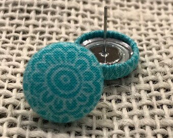 Fabric button earrings!