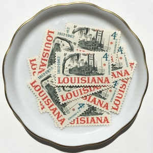10 Vintage Unused Postage Stamps US // louisiana // 4 cents